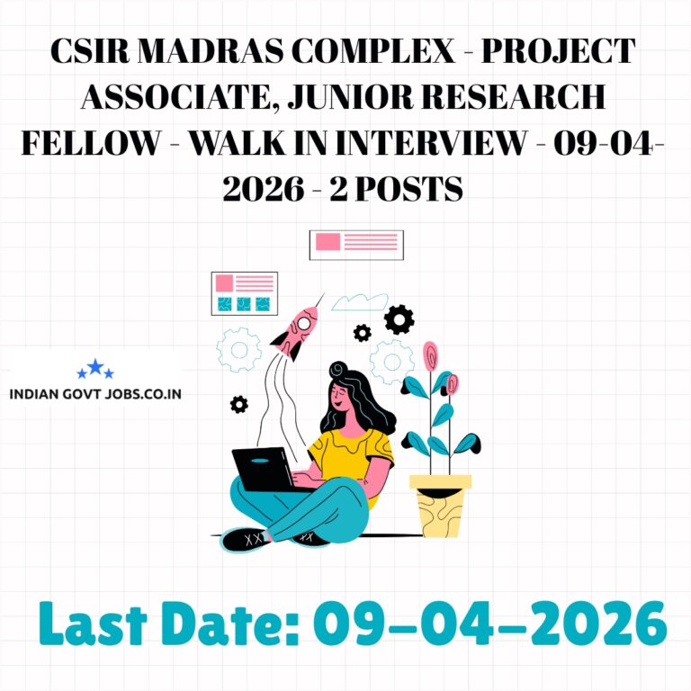 CSIR Madras Complex Project Associate Recruitment 2026