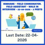 NIMHANS Field Co-Ordinator Recruitment 2026
