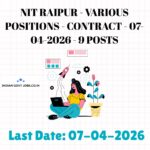 NIT Raipur Project Associate I Recruitment 2026