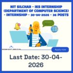 NIT Silchar IKS Internship (Department of Computer Science) Recruitment 2026