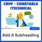 CRPF Constable (Technical & Tradesmen) Recruitment 2026