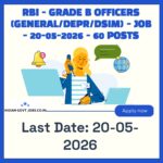 RBI Officers in Grade ‘B’ (DR) – General Recruitment 2026