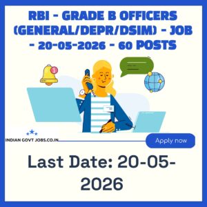 RBI Officers in Grade ‘B’ (DR) – General Recruitment 2026