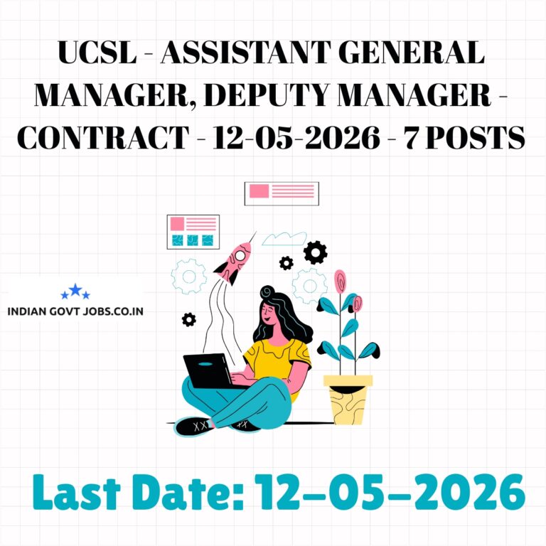 UCSL Assistant General Manager Recruitment 2026