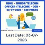 BSNL Junior Telecom Officer (Telecom) [JTO(T)-DR] Recruitment 2026