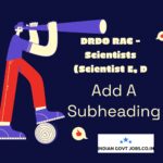 DRDO RAC Scientist E Recruitment 2026