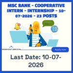 MSC Bank Cooperative Intern Recruitment 2026