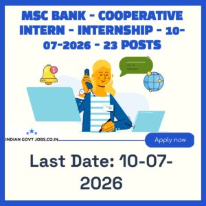 MSC Bank Cooperative Intern Recruitment 2026