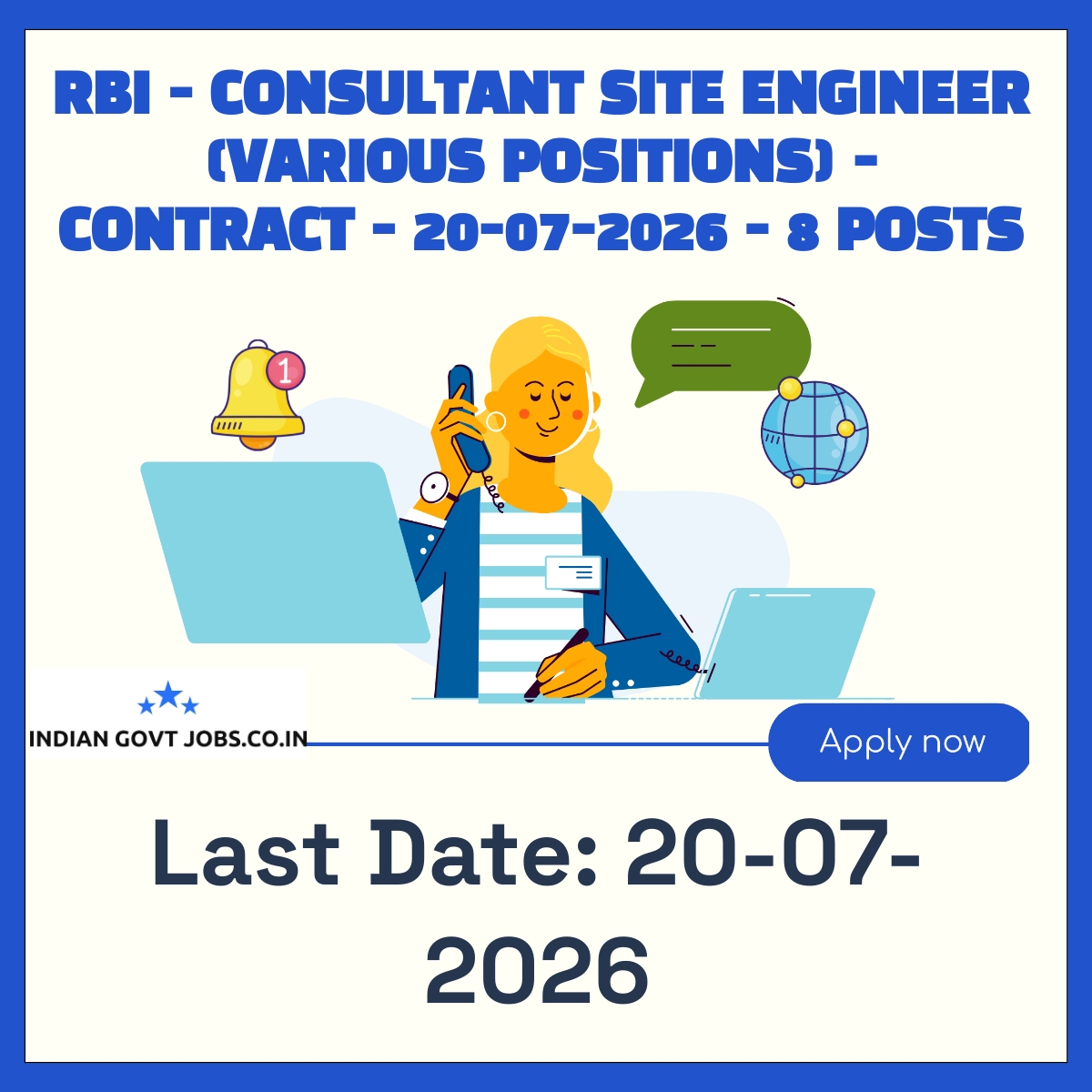 RBI Consultant Site Engineer (Civil) Level 2 Recruitment 2026