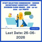 SSC Senior Secretariat Assistant (SSA) Recruitment 2026