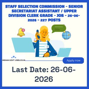 SSC Senior Secretariat Assistant (SSA) Recruitment 2026