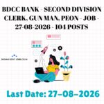 BDCC Bank Second Division Clerk Recruitment 2026