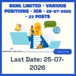 BEML CGM Recruitment 2026