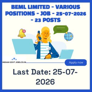 BEML CGM Recruitment 2026