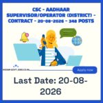 CSC Aadhaar Supervisor/Operator - District Recruitment 2026