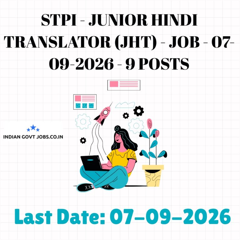 STPI Junior Hindi Translator (JHT) Recruitment 2026
