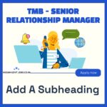 TMB Senior Relationship Manager Recruitment 2026