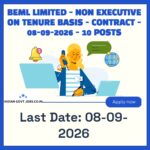 BEML Non Executive on Tenure Basis Recruitment 2026