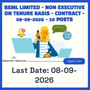 BEML Non Executive on Tenure Basis Recruitment 2026