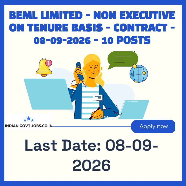 BEML Non Executive on Tenure Basis Recruitment 2026