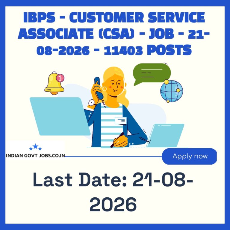 IBPS Customer Service Associate (CSA) Recruitment 2026