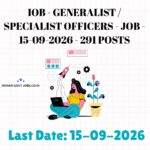 IOB Manager (Branch Management) – MMGS II Recruitment 2026