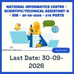NIC Scientific/Technical Assistant-A Recruitment 2026