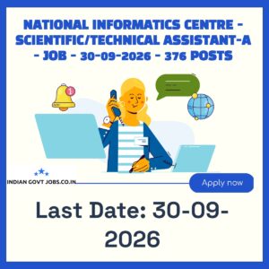 NIC Scientific/Technical Assistant-A Recruitment 2026
