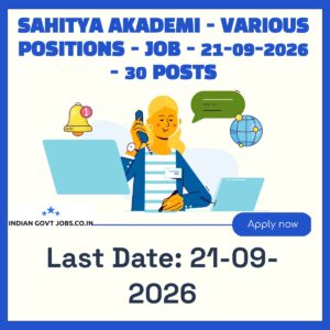 Sahitya Akademi Deputy Secretary (General-Admin.) Recruitment 2026