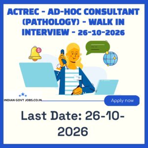 ACTREC Ad-hoc Consultant (Pathology) Recruitment 2026