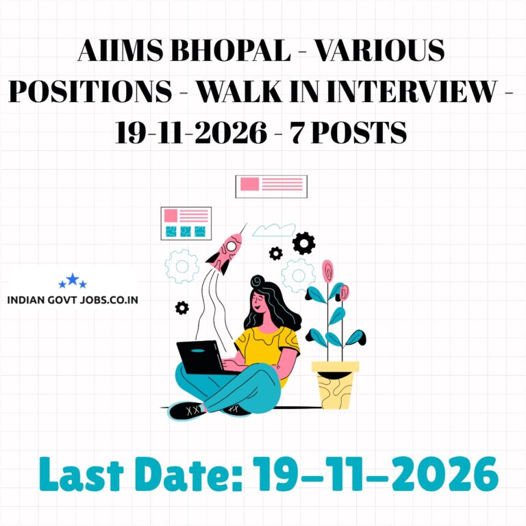 AIIMS Bhopal Project Research Scientist-I (Non-Medical) Recruitment 2026
