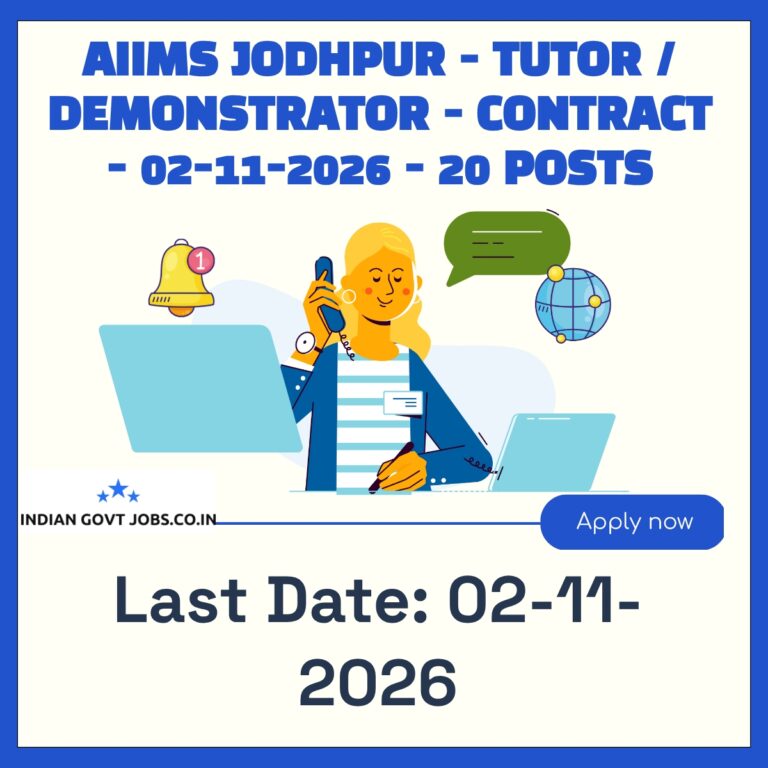 AIIMS Jodhpur Tutor Recruitment 2026
