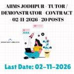 AIIMS Jodhpur Tutor Recruitment 2026