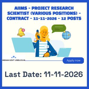 AIIMS Project Research Scientist-II (Medical - MDS Recruitment 2026