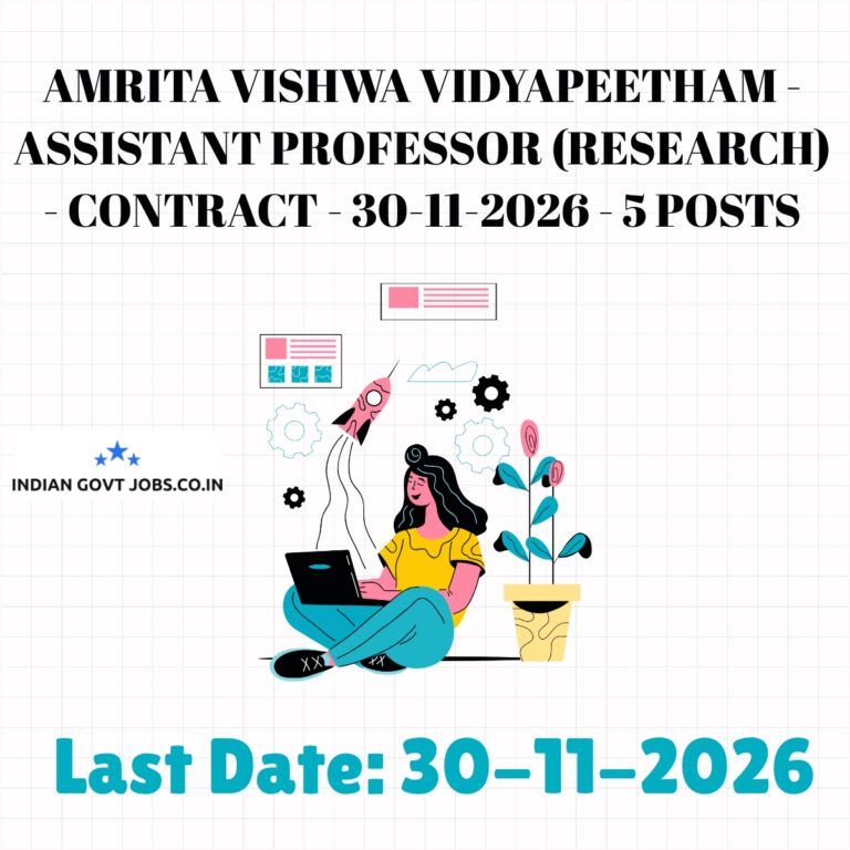 Amrita Assistant Professor (Research) Recruitment 2026