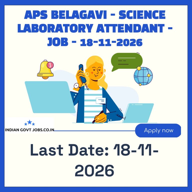 APS Belagavi Science Laboratory Attendant Recruitment 2026