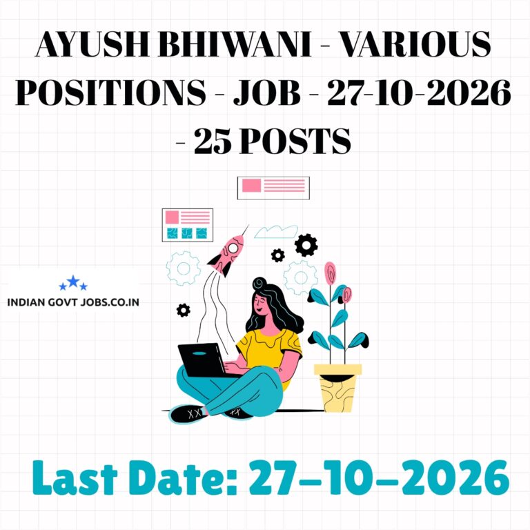 AYUSH Bhiwani Specialist (Ayurvedic Spl.) Recruitment 2026