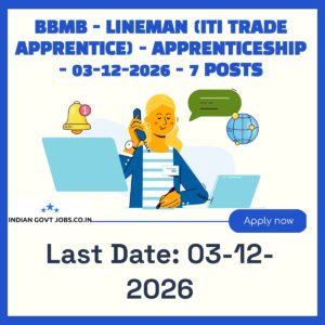 BBMB Lineman (ITI Trade Apprentice) Recruitment 2026
