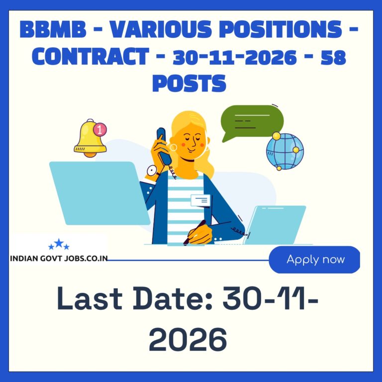 BBMB Mechanical / Electrical / Civil Engineering (Degree Holder) Recruitment 2026