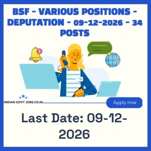 BSF Sub-Inspector (Medic) Recruitment 2026