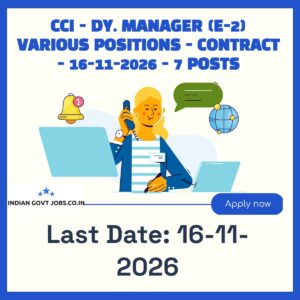 CCI Dy. Manager (E-2) Production Recruitment 2026