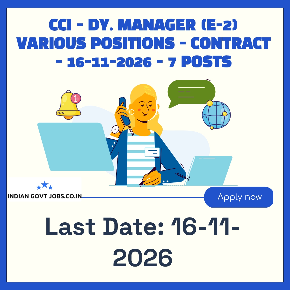 CCI Dy. Manager (E-2) Production Recruitment 2026
