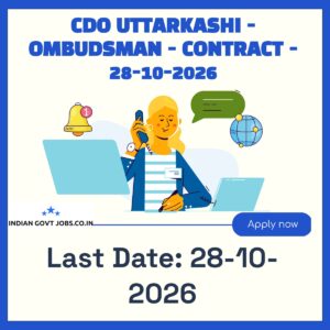 CDO Uttarkashi Ombudsman Recruitment 2026
