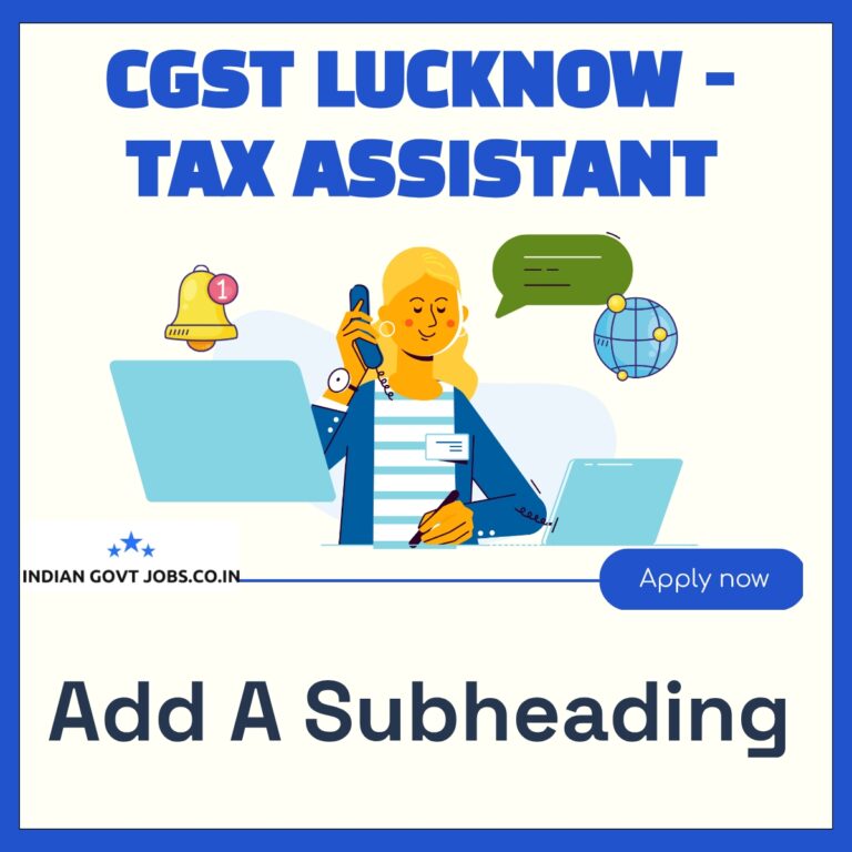 CGST Lucknow Tax Assistant Recruitment 2026