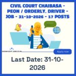 Civil Court Chaibasa Peon / Orderly Recruitment 2026