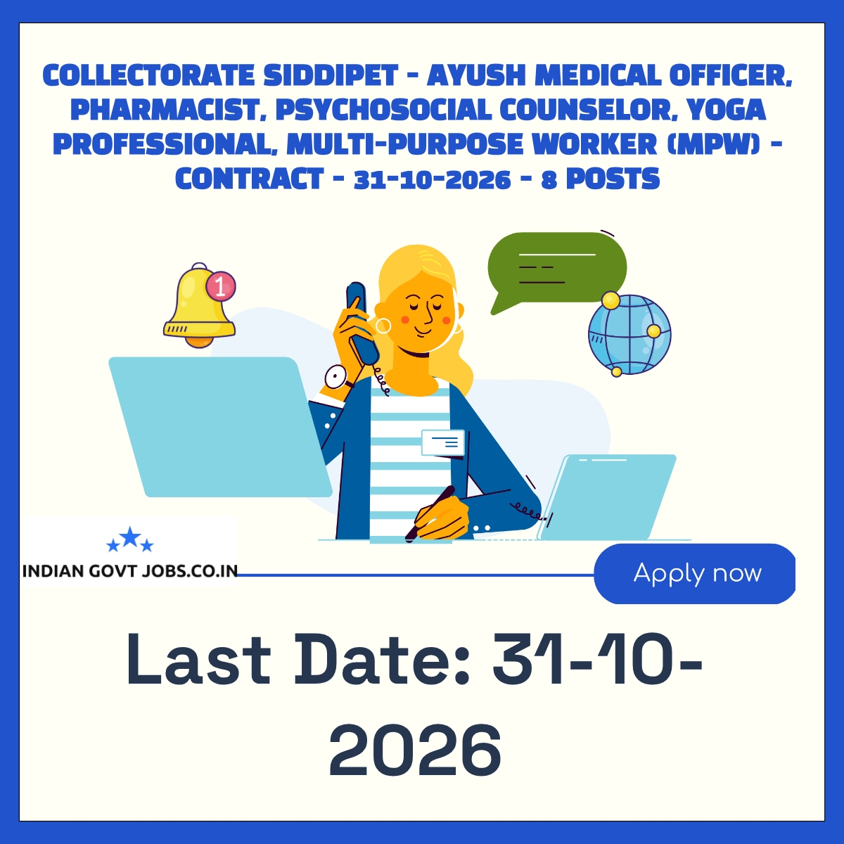 Collectorate Siddipet AYUSH Medical Officer Recruitment 2026