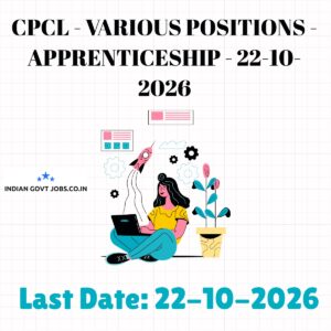CPCL Trade Apprentice (ITI Passed) Recruitment 2026