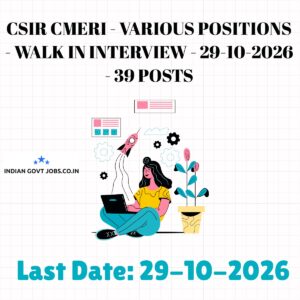 CSIR CMERI Project Assistant Recruitment 2026