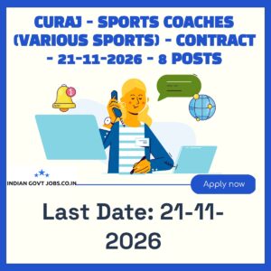 CURAJ Sports Coach (Badminton) Recruitment 2026