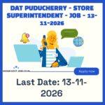DAT Puducherry Store Superintendent Recruitment 2026